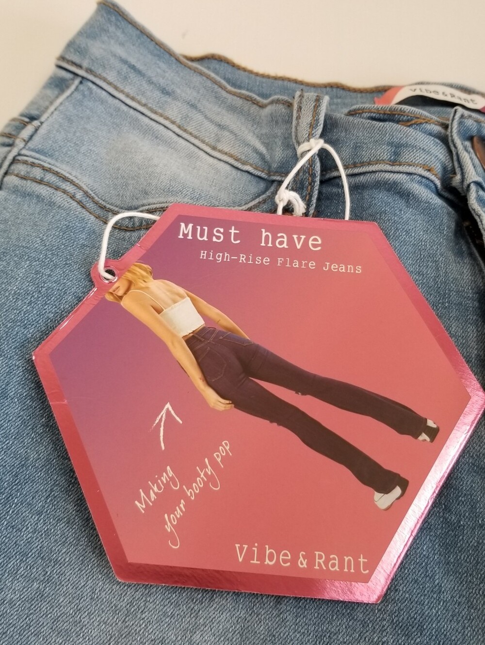 Vibe & Rant High Rise Flare Jeans Size 9 Actual Waist 25 NWT - Picture 7 of 7